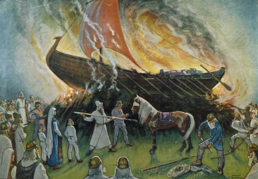 Аарно Каримо "Polttohautaus" ("Погребение в огне") из книги Kumpujen yöstä (Ночь курганов) (1929–1932 гг.)