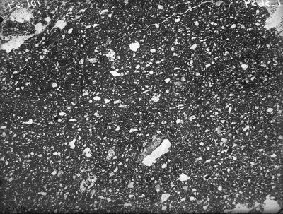 Микрофотография шлифа керамики из раскопок