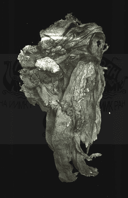 Фрагмент ткани с вышивкой из раскопок