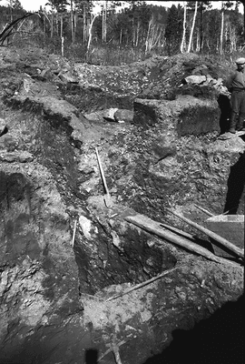 Общий вид раскопа с юго-западного угла