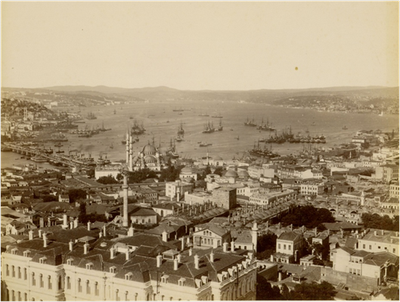 Константинополь. Фрагмент панорамы.  Фото «Sebah & Joaillier», 1878 г. Из собрания Б.В. Фармаковского