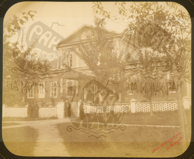 Q.164 - 3 Оптина Введенская Макарьева пустынь близ г.Козельска. Дом с кельей архимандрита – общий вид со стороны входа. Снимок Гольдберга, май 1887  года.
